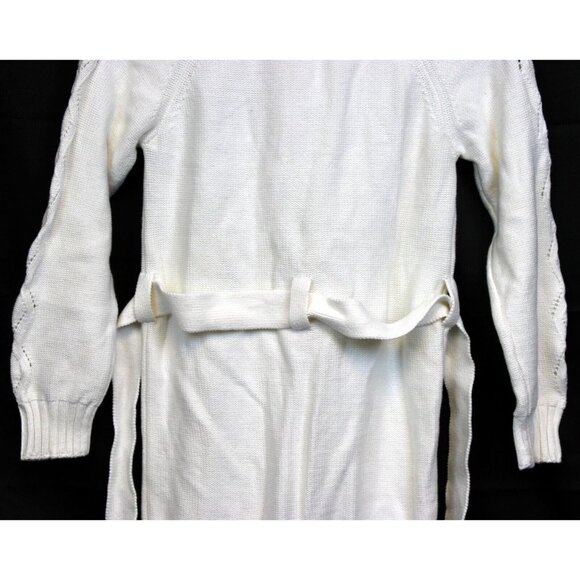 2007 Gymboree School Girls Rock Duster Sweater Cardigan sz 8 Belt Long Zip Heart - Picture 7 of 9